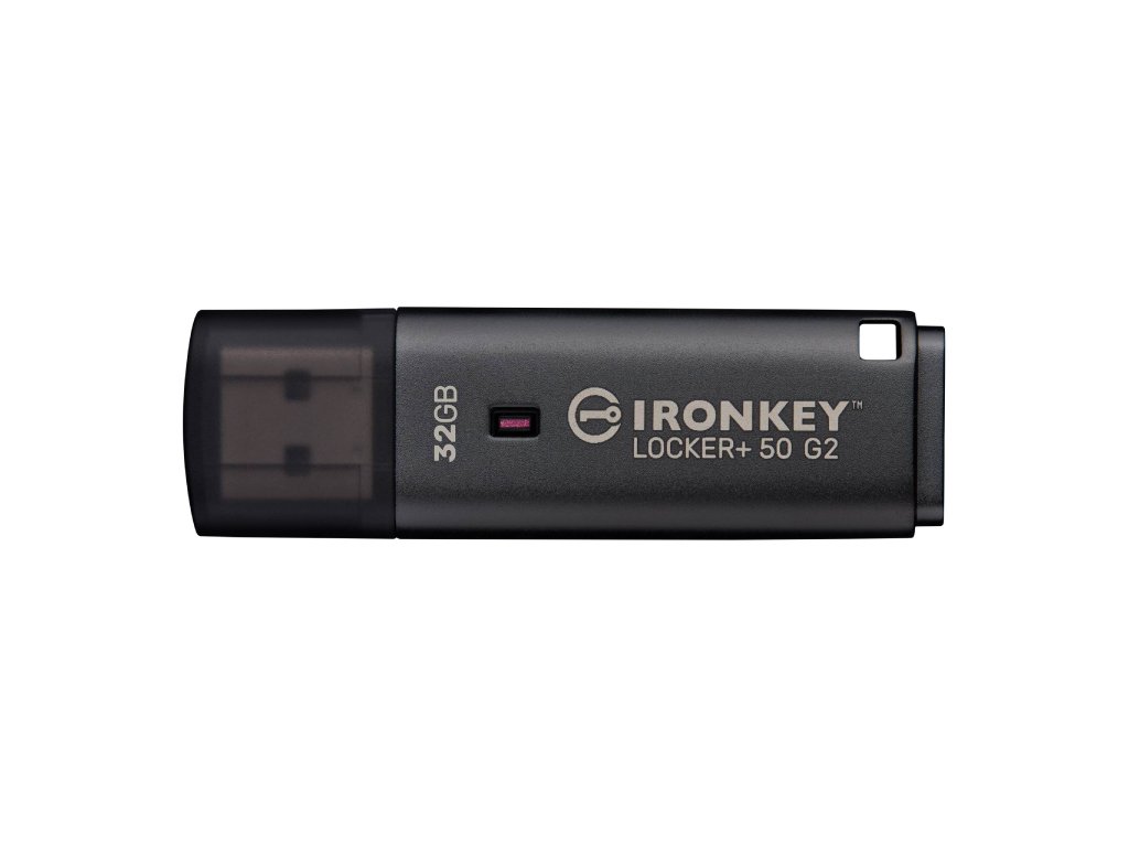 KINGSTON IronKey Locker+ 50 G2 Encrypted USB Flash Drive, 145/115 MB/s Read/Write, USB Type-A